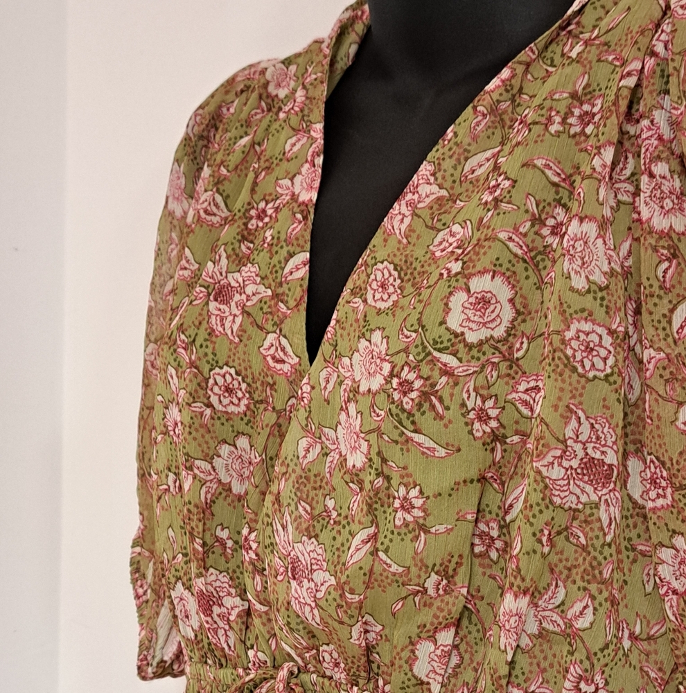 Jessica Simpson Yellow Gold Asymmetrical Ruffled Sundress Open Back Misses XL - Picture 10 of 14